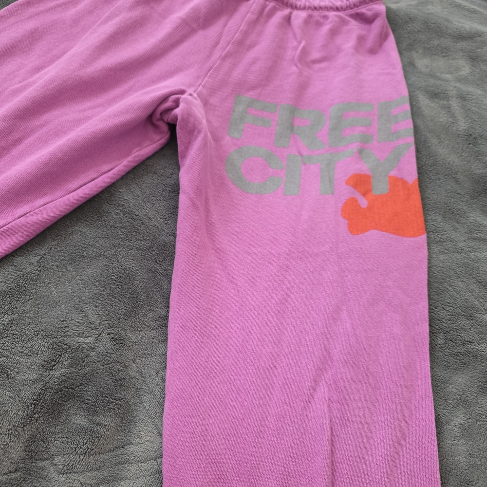 freecity Pink Logo Track Pants with Orange Accent - Picture 4 of 5